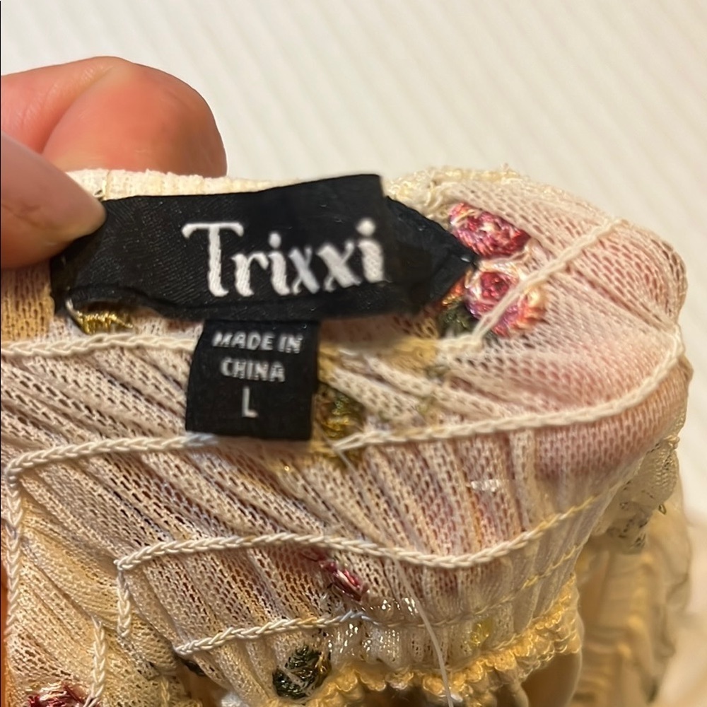 Trixxi Cream Floral Kids Dress - Picture 4 of 4